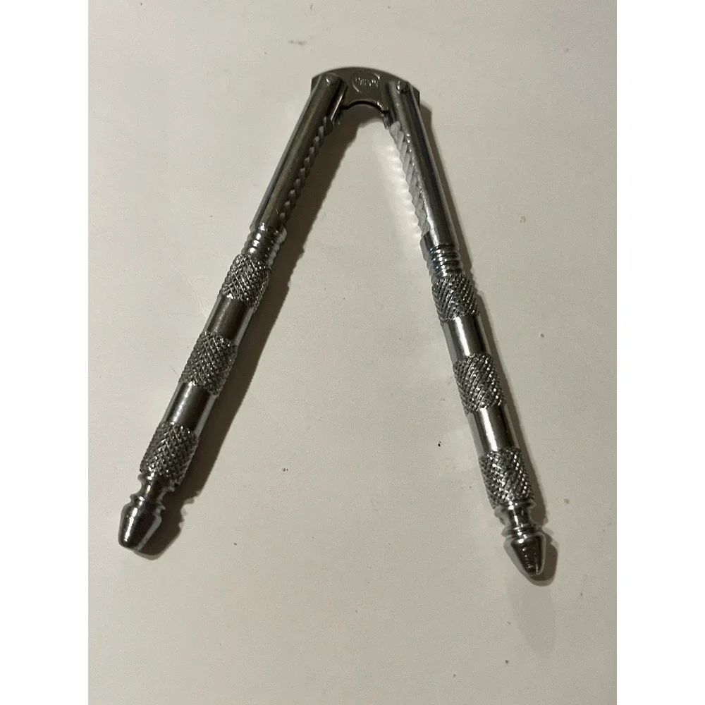 Vintage Huan Chrome Plated Steel Nutcracker Knurled Grip USA Made